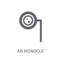 Ar monocle icon. Trendy Ar monocle logo concept on white background from Artificial Intelligence collection