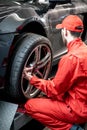 ÃÂ¡ar service worker changing wheel Royalty Free Stock Photo