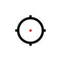 AR sniper target aim icon with red dot