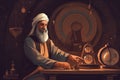 Arab astrologist, ancient time, scientist, working. Beautiful illustration picture. Generative AI Royalty Free Stock Photo