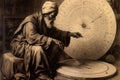 Arab astrologist, ancient time, scientist, working. Beautiful illustration picture. Generative AI Royalty Free Stock Photo