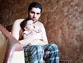 Arab baby girl with father Royalty Free Stock Photo