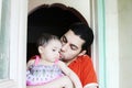 Arab baby girl with father Royalty Free Stock Photo