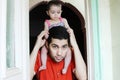 Arab baby girl with father Royalty Free Stock Photo