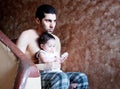 Arab baby girl with father Royalty Free Stock Photo