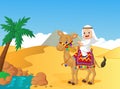 Arab boy riding camel Royalty Free Stock Photo