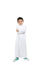 Arab boy smiling and crossing hands