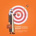 Arab Business Man Arrow Hit Target Successful Goal Royalty Free Stock Photo