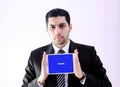 Arab business man with facebook