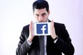 Arab business man with facebook logo