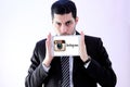 Arab business man with instagram logo