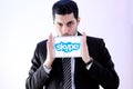 Arab business man with skype