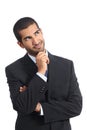 Arab business man thinking smiling looking sideways Royalty Free Stock Photo