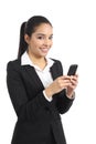 Arab business woman using a smart phone