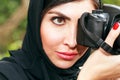 An Arab Business Women taking photo