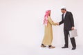 Arab businessman and foreman worker handshaking Royalty Free Stock Photo