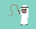 Arab Businessman with mask and whip, ready to use character