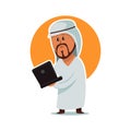 Arab businessman. Saudi man vector isolated