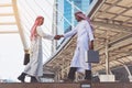 Arab businessmen worker handshaking on construction