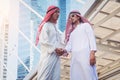 Arab businessmen worker handshaking on construction