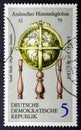 Arab celestial globe in vintage stamp