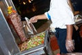 Arab chef making kebab