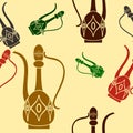 Arabic Coffee Jug Vector Illustration Seamless Pattern Royalty Free Stock Photo