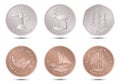 Set of fils UAE coin. Royalty Free Stock Photo