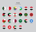 Arab countries flag icons collection