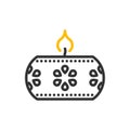 Arab decoration candle case icon. Vector thin line illustration