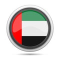 Arab Emirates Flag Round Metal Symbol Design City Vector Art