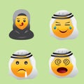 Arab emojis vector icon symbol illustration