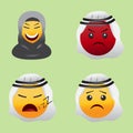 Arab emojis vector icon symbol illustration