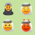 Arab emojis vector icon symbol illustration