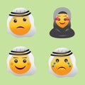 Arab emojis vector icon symbol illustration