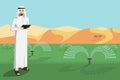 Arab farmer controls irrigation system.