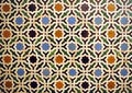 Arab geometric mosaic of Alhambra in Granada, Spain.