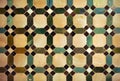 Arab geometric mosaic of Alhambra in Granada, Spain.
