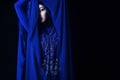 Arab girl in blue hijab, black eye Royalty Free Stock Photo