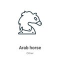 Arab horse outline vector icon. Thin line black arab horse icon, flat vector simple element illustration from editable other