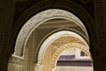 Arab horseshoe arches. Alhambra Royalty Free Stock Photo