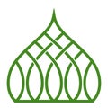 Arab Islamic green dome mosque logo Arab resort chic dome apartments stock illustration