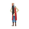 Arab Man, Arabian Fairy Tale Cartoon Character Vector Illustration