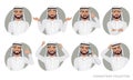 Arab Man character set of emotions