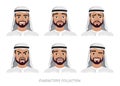 Arab Man character set of emotions