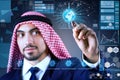 The arab man in data mining concept Royalty Free Stock Photo