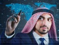 Arab man in data mining concept