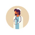 Arab man medical doctor stethoscope healthcare concept profile icon arabic male avatar portrait flat Royalty Free Stock Photo