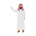 Arab man sheikh in traditional ethnic wearing a gutra. Vector illustration in flat cartoon style