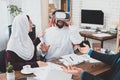 Arab man is studying house in virtual glasses.